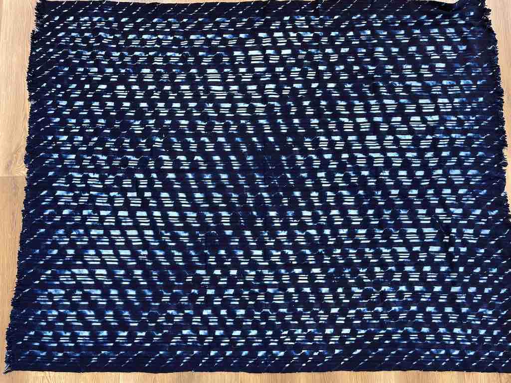 Very Large Baule African Indigo Cloth Textile for Men | 81 x 62"