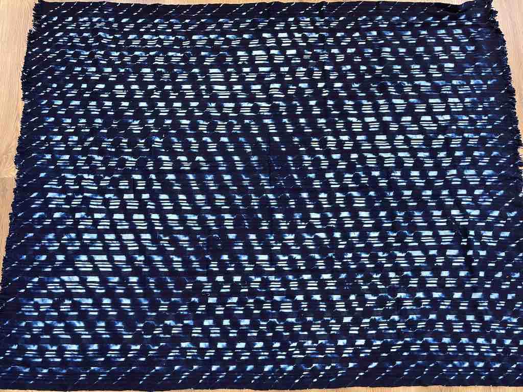 Very Large Baule African Indigo Cloth Textile for Men | 81 x 62"