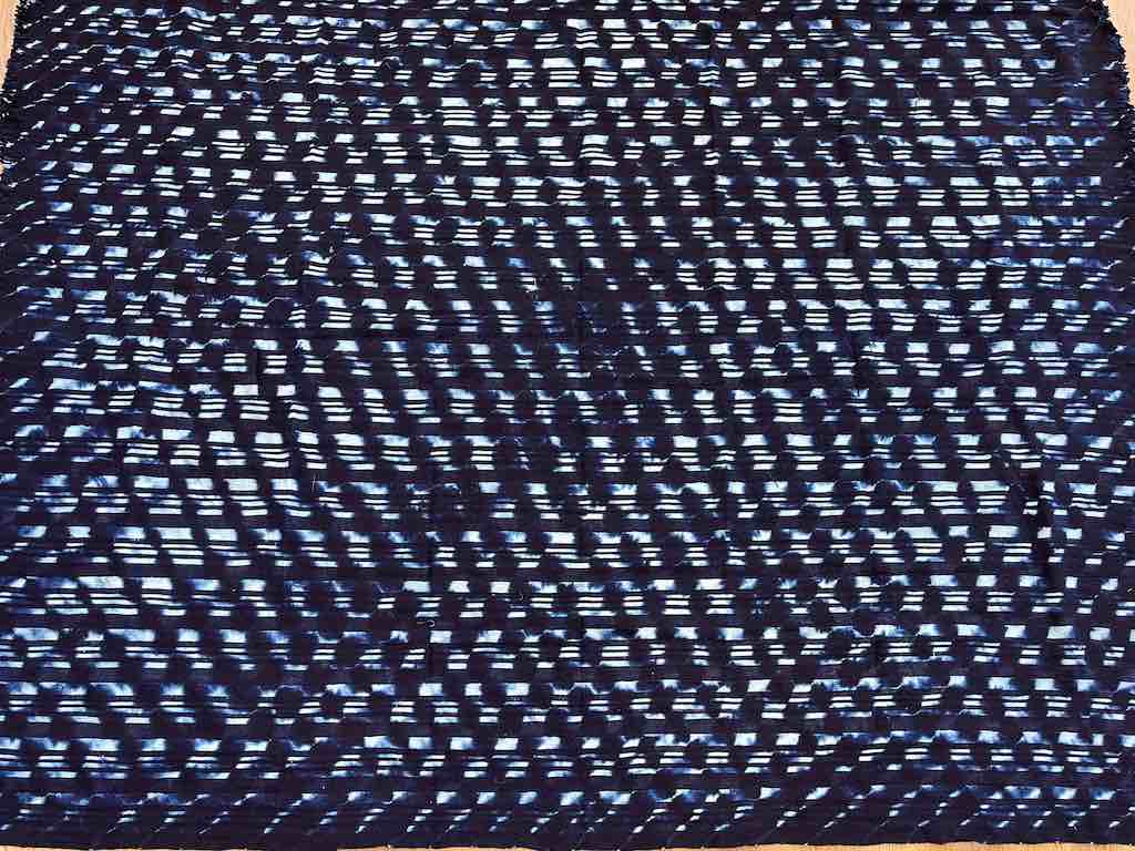 Very Large Baule African Indigo Cloth Textile for Men | 81 x 62"