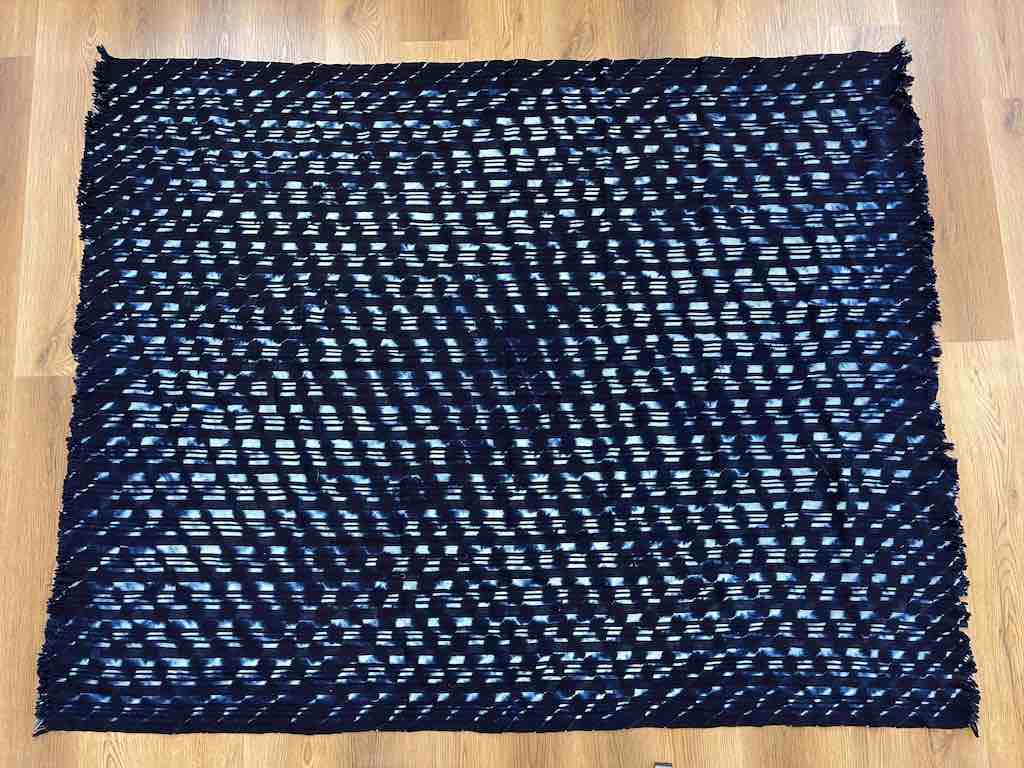 Very Large Baule African Indigo Cloth Textile for Men | 81 x 62"