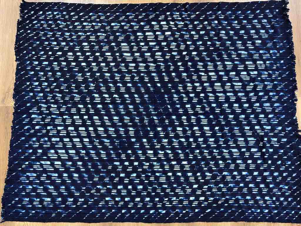 Very Large Baule African Indigo Cloth Textile for Men | 81 x 62"
