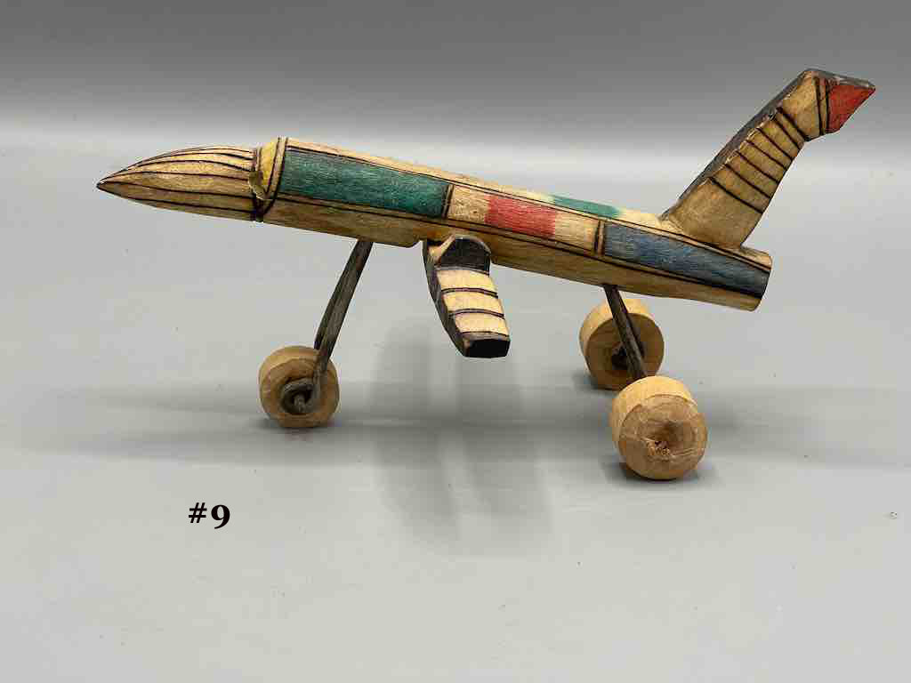 African Painted Wood Toy Airplane - Burkina Faso