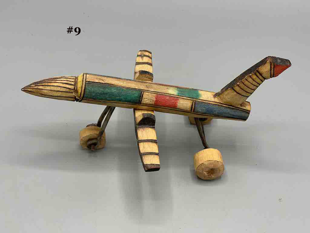 African Painted Wood Toy Airplane - Burkina Faso
