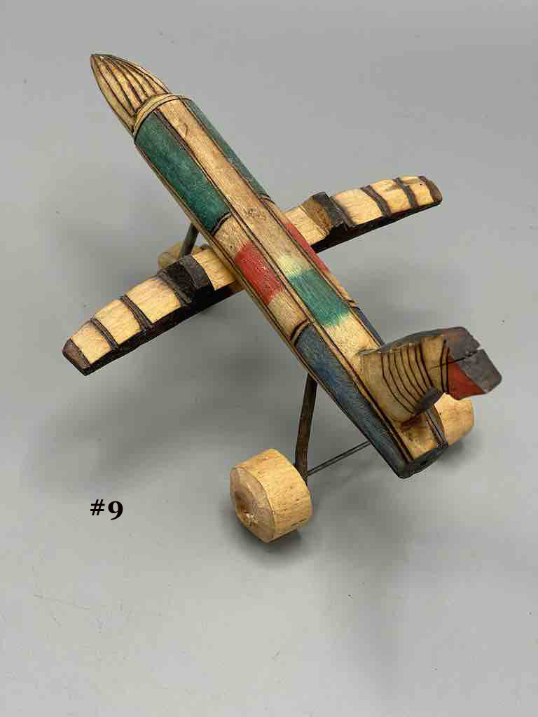 African Painted Wood Toy Airplane - Burkina Faso
