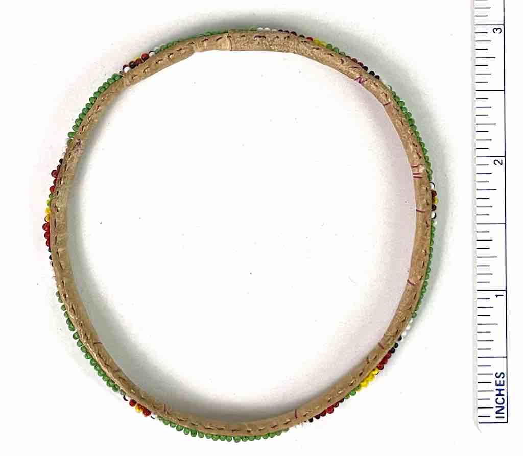 Very Narrow Tiniest Beaded Leather Bracelet - Mali