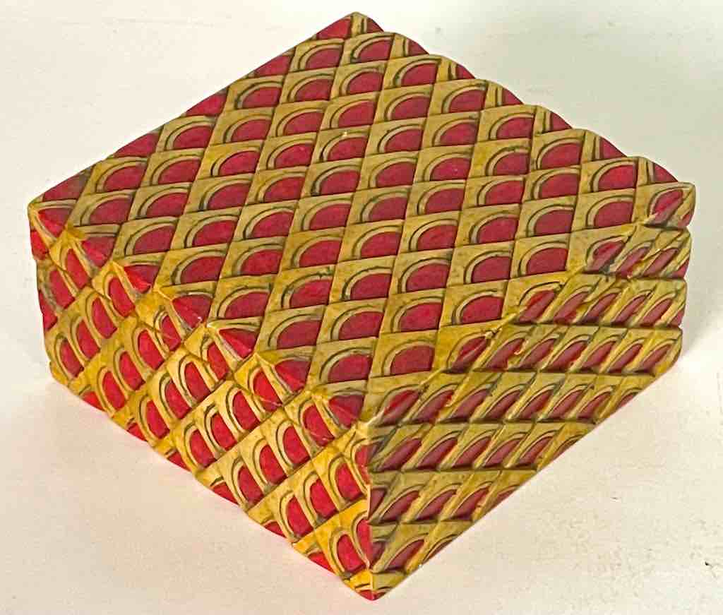 Dragon Skin Design - Square Soapstone Trinket Decor Box