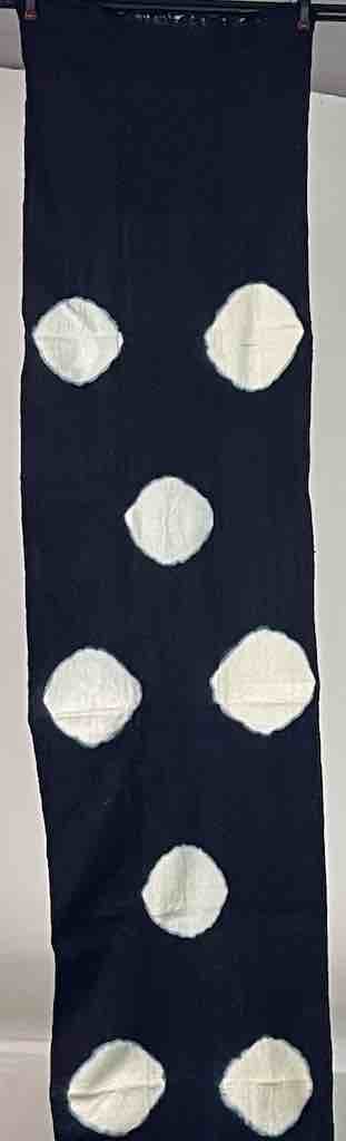 Tiv Indigo Textile Scarf Shawl Table Runner - Stones Design
