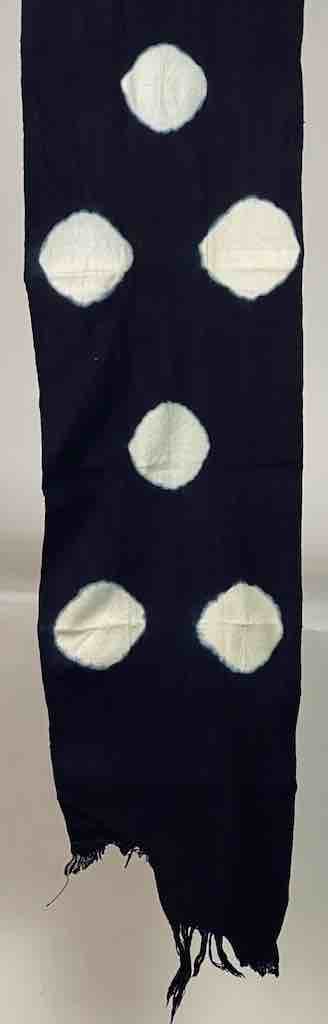 Tiv Indigo Textile Scarf Shawl Table Runner - Stones Design