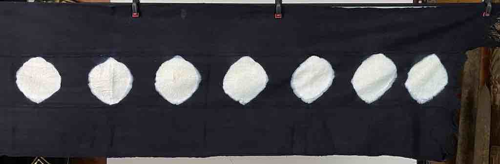 Tiv Indigo Textile Scarf Shawl Table Runner - Stones Design