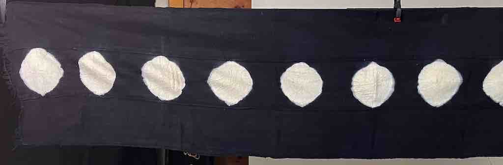 Tiv Indigo Textile Scarf Shawl Table Runner - Stones Design