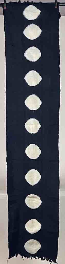 Tiv Indigo Textile Scarf Shawl Table Runner - Stones Design