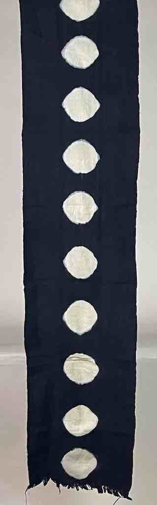 Tiv Indigo Textile Scarf Shawl Table Runner - Stones Design