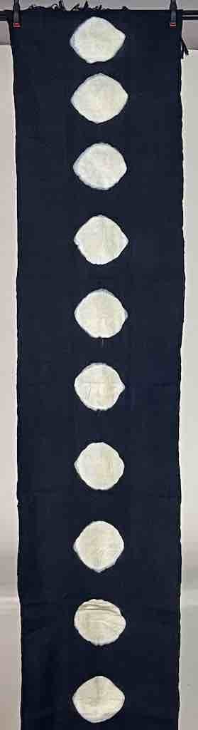 Tiv Indigo Textile Scarf Shawl Table Runner - Stones Design