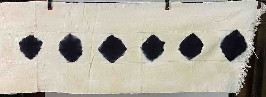 Tiv Indigo Textile Scarf Shawl Table Runner - Stones Design