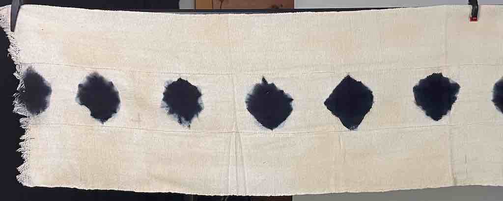 Tiv Indigo Textile Scarf Shawl Table Runner - Stones Design