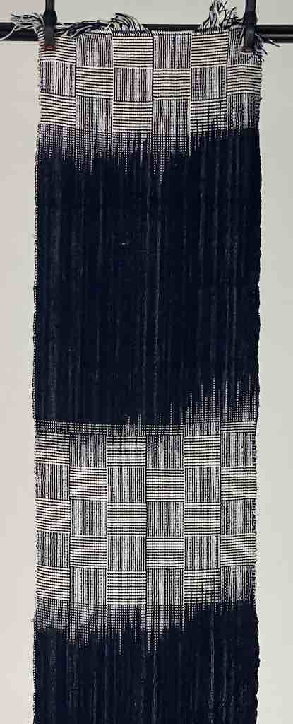 Tiv Indigo Textile Scarf Shawl Table Runner - Lions' Paw Design