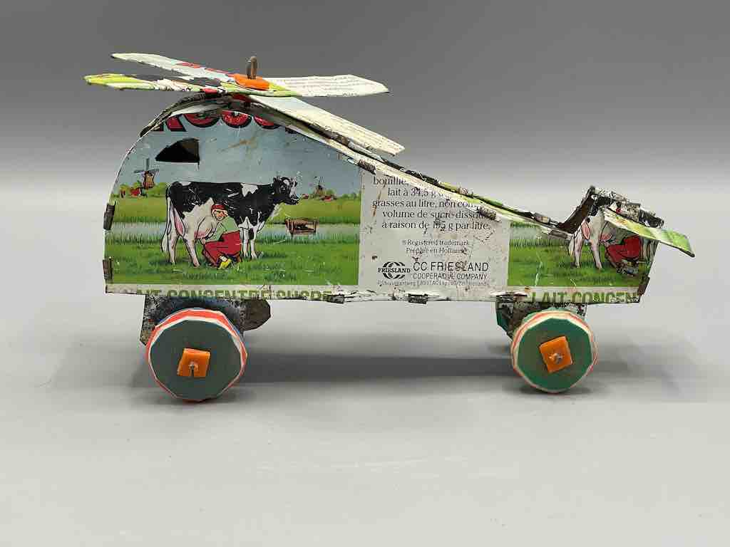 African Recycled Printed Metal Can Toy Helicopter - Burkina Faso