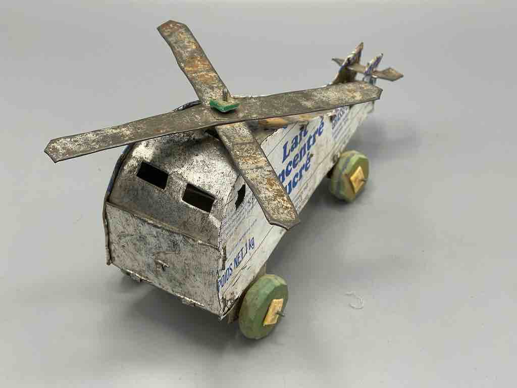 African Recycled Printed Metal Can Toy Helicopter - Burkina Faso