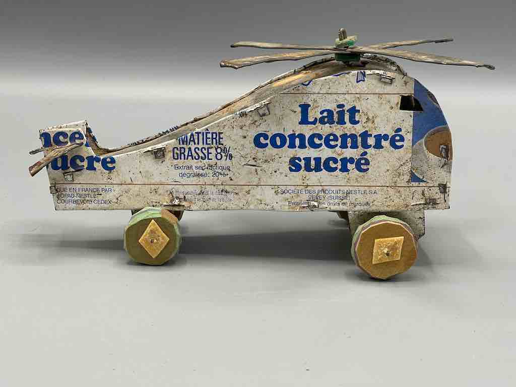 African Recycled Printed Metal Can Toy Helicopter - Burkina Faso