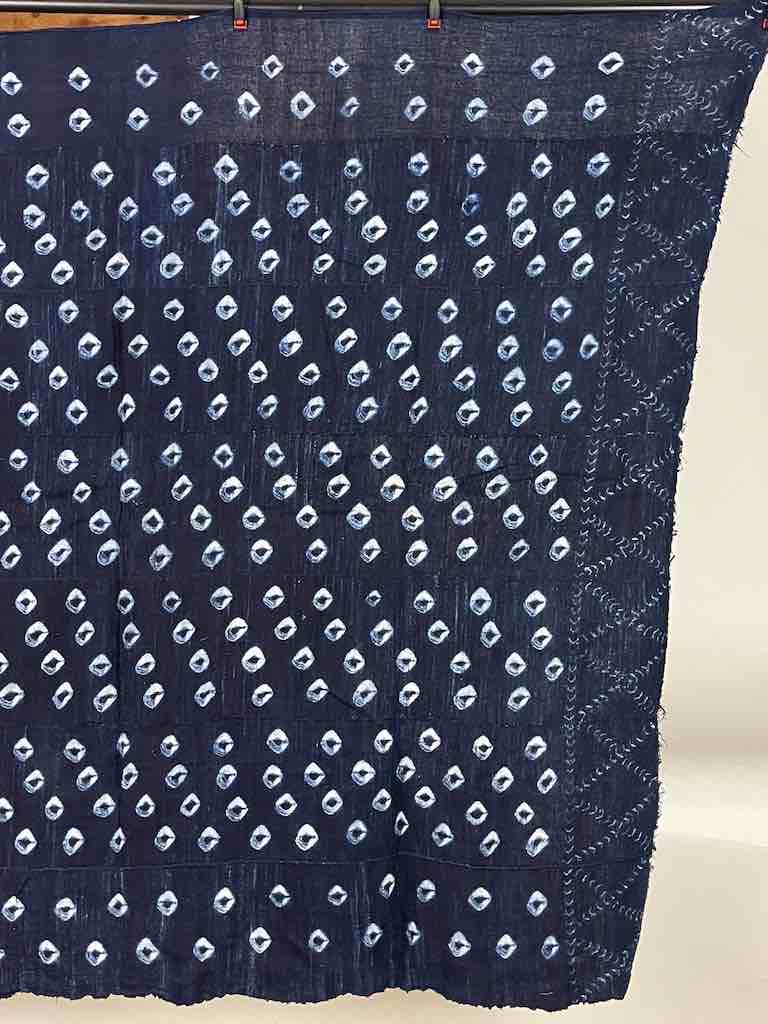 Vintage Fulani Indigo Textile "Wrapper" from Mali | 52 x 47"