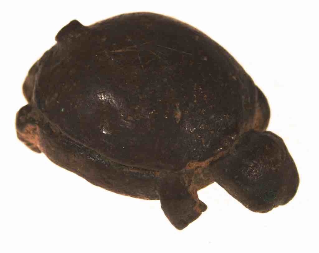 Vintage Bamana Brass Turtle Figure - Mali