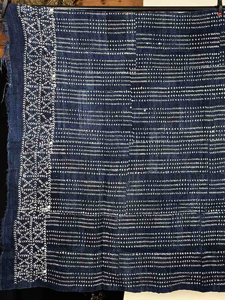 Vintage Fulani Indigo Textile "Wrapper" from Mali | 59 x 40"