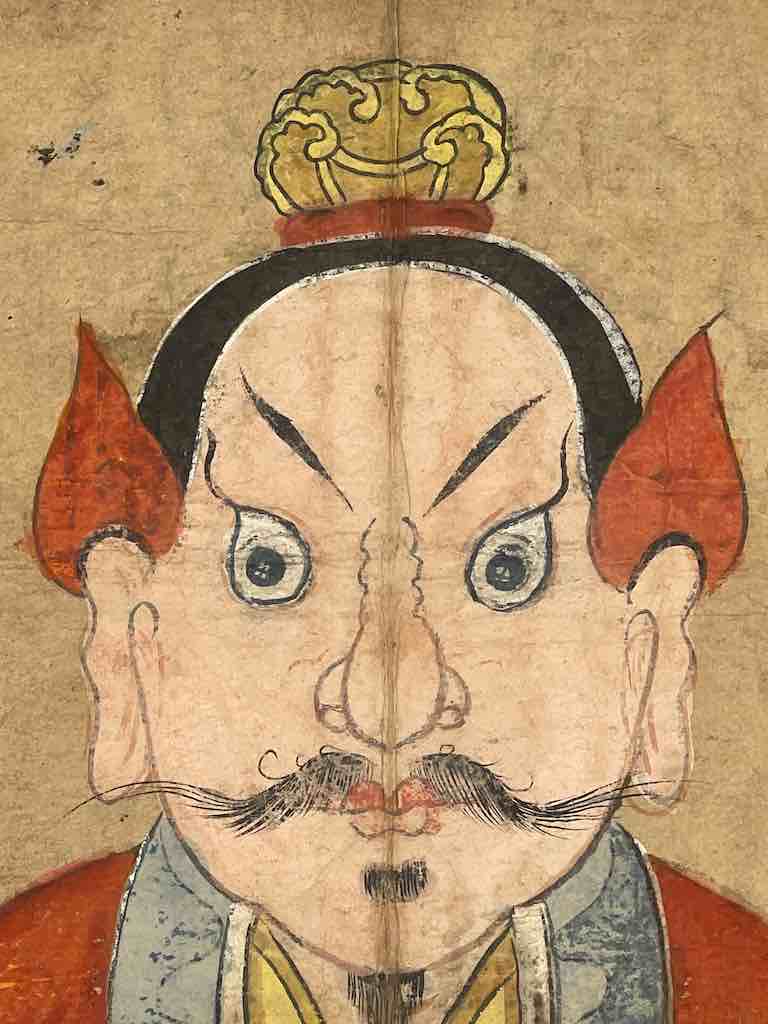 Vintage Dao Tsien Tao rice paper priest mask - Viet Nam