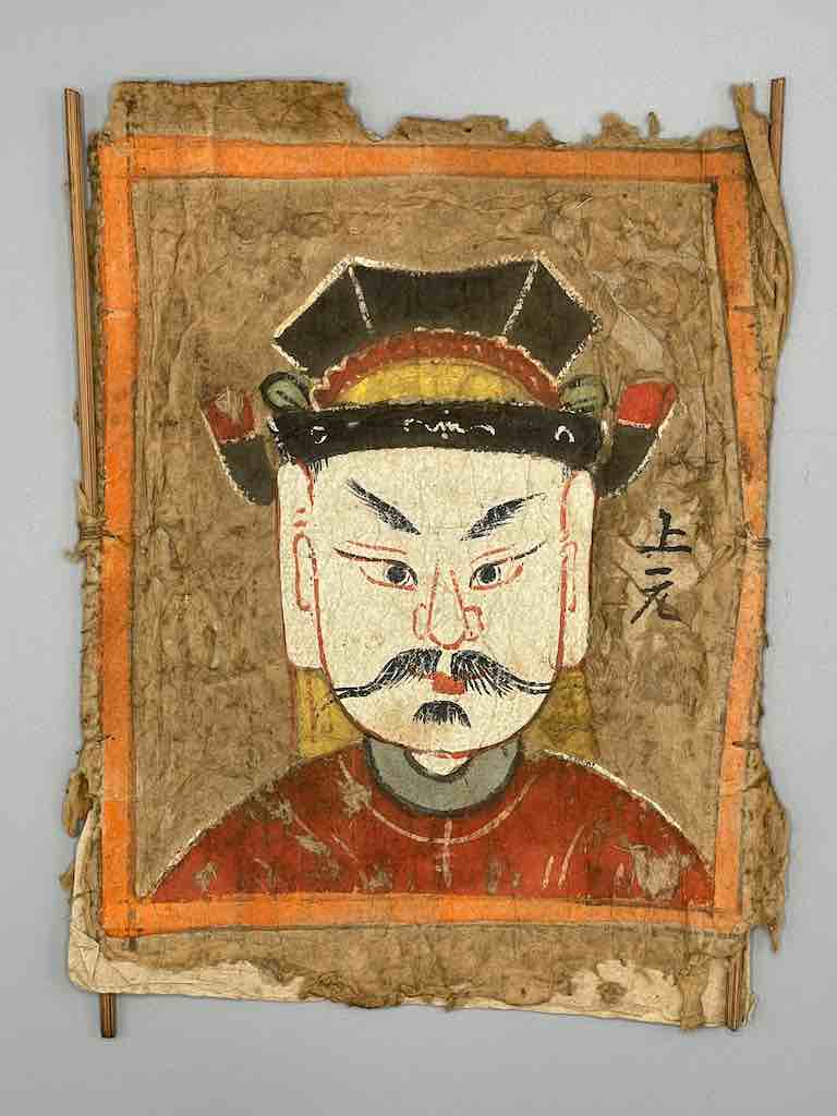 Vintage Dao Tsien Tao rice paper priest mask - Viet Nam