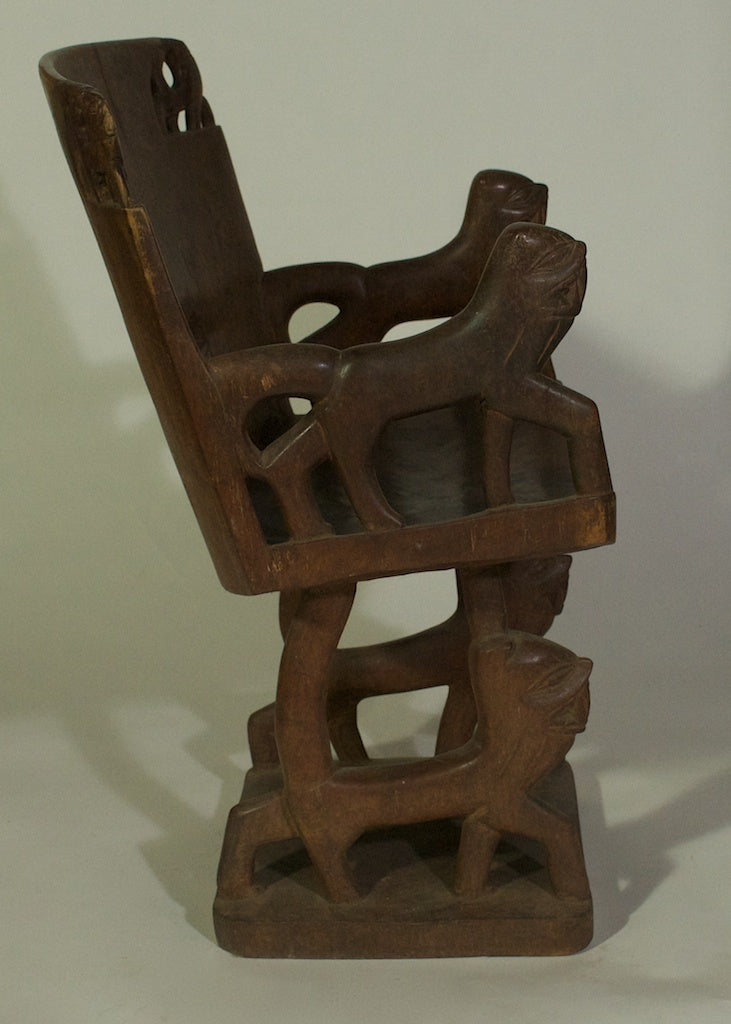 Lion & fish motif chair – vintage