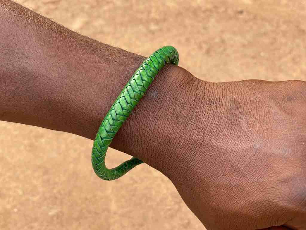 Tightly Woven Leather Solid Color Bracelet - Mali
