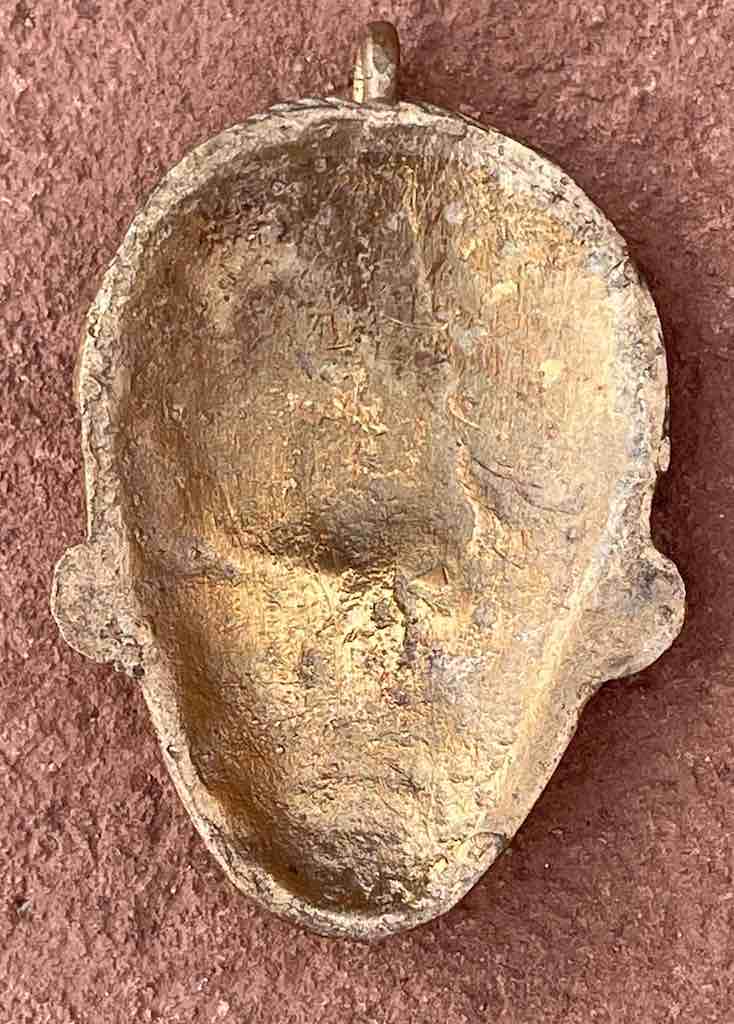 Contemporary African Brass Mask Pendant - Ivory Coast