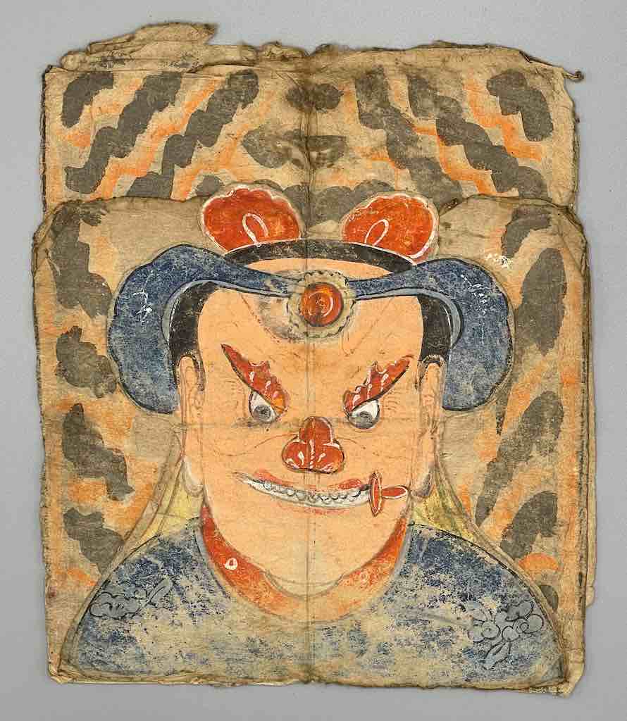 Vintage Dao Tsien Tao rice paper priest mask - Viet Nam