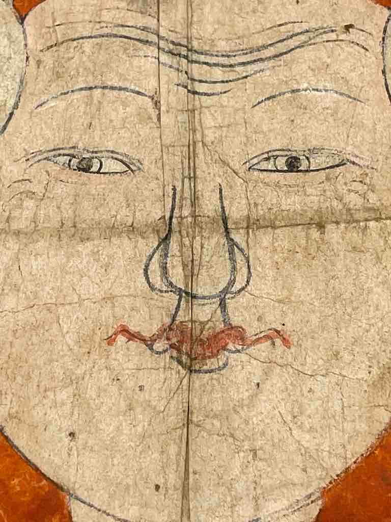 Vintage Dao Tsien Tao rice paper priest mask - Viet Nam