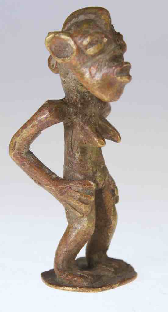 Vintage Dogon Brass Standing Man Figure - Mali