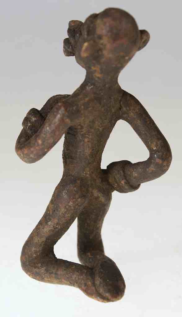 Vintage Dogon Brass Kneeling Woman Figure - Mali