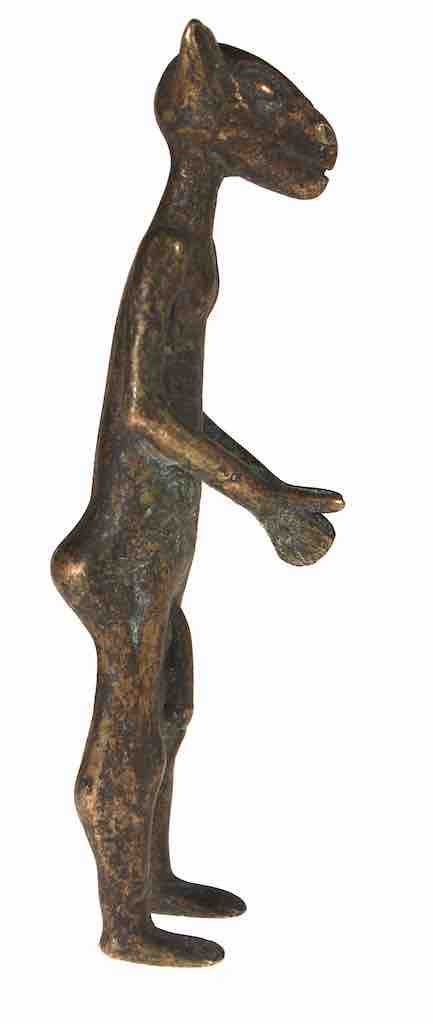 Vintage Tall Dogon Brass Zoomorphic Figure - Mali