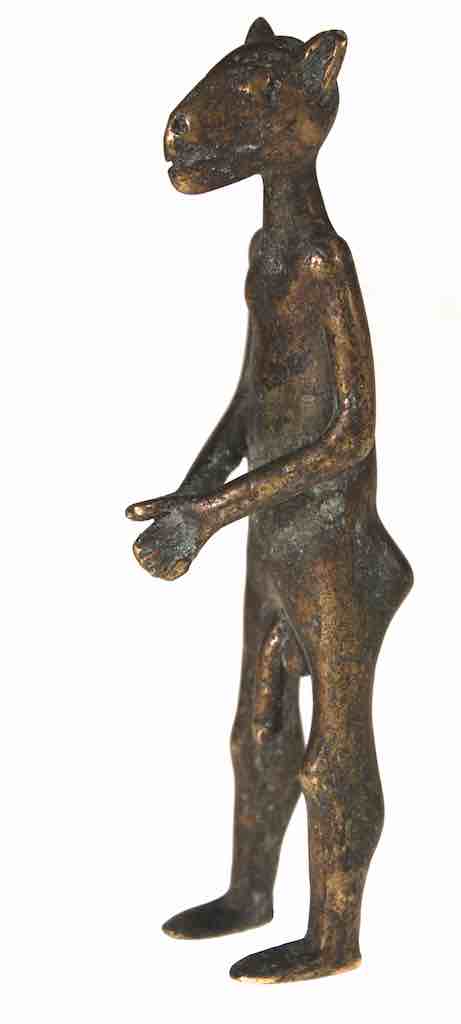 Vintage Tall Dogon Brass Zoomorphic Figure - Mali