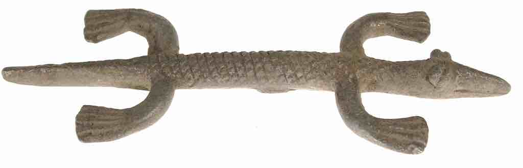 Vintage Bamana Aluminum Crocodile Figure - Mali
