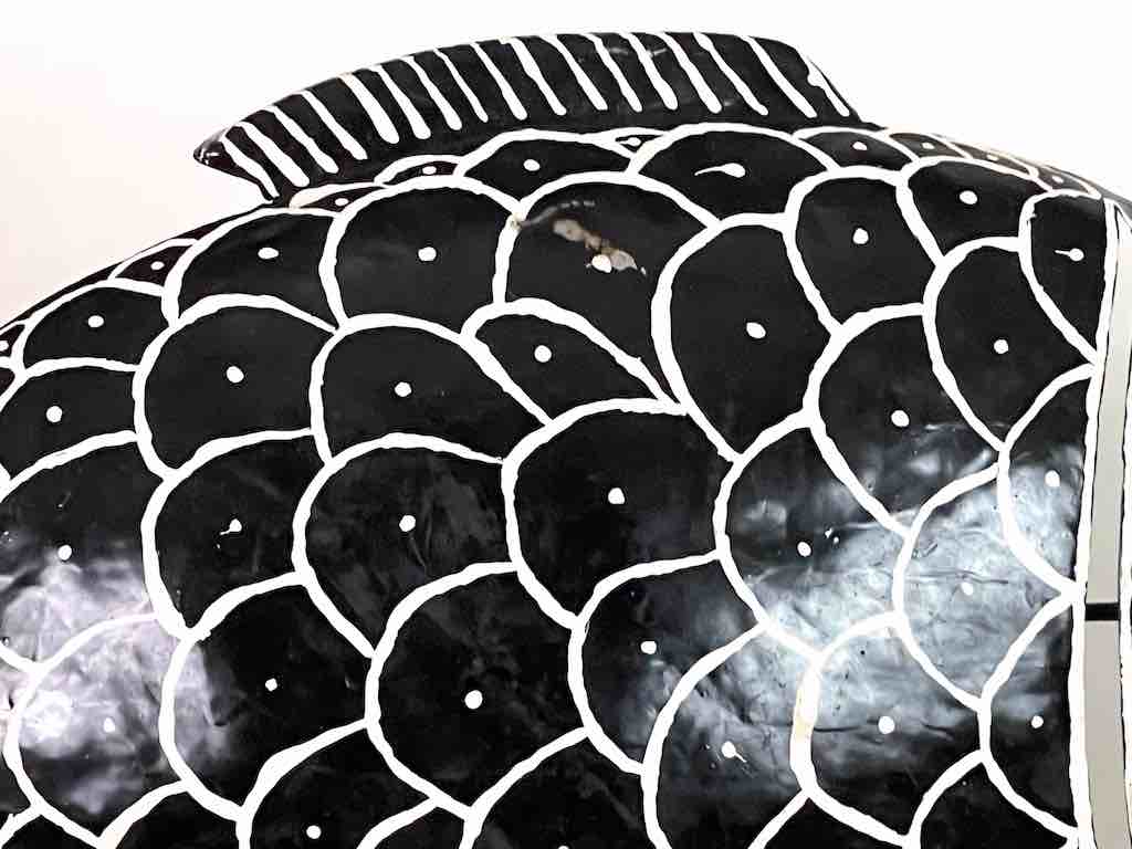 African Black Recycled Metal Fish Wall Ornament - Mali