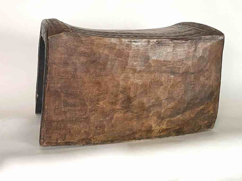 Large Heavy Simple Design Baule Stool - Ivory Coast