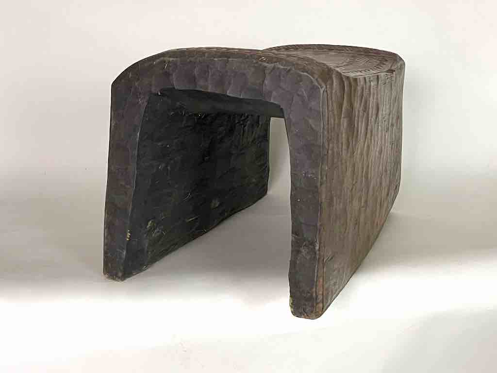 Large Heavy Simple Design Baule Stool - Ivory Coast