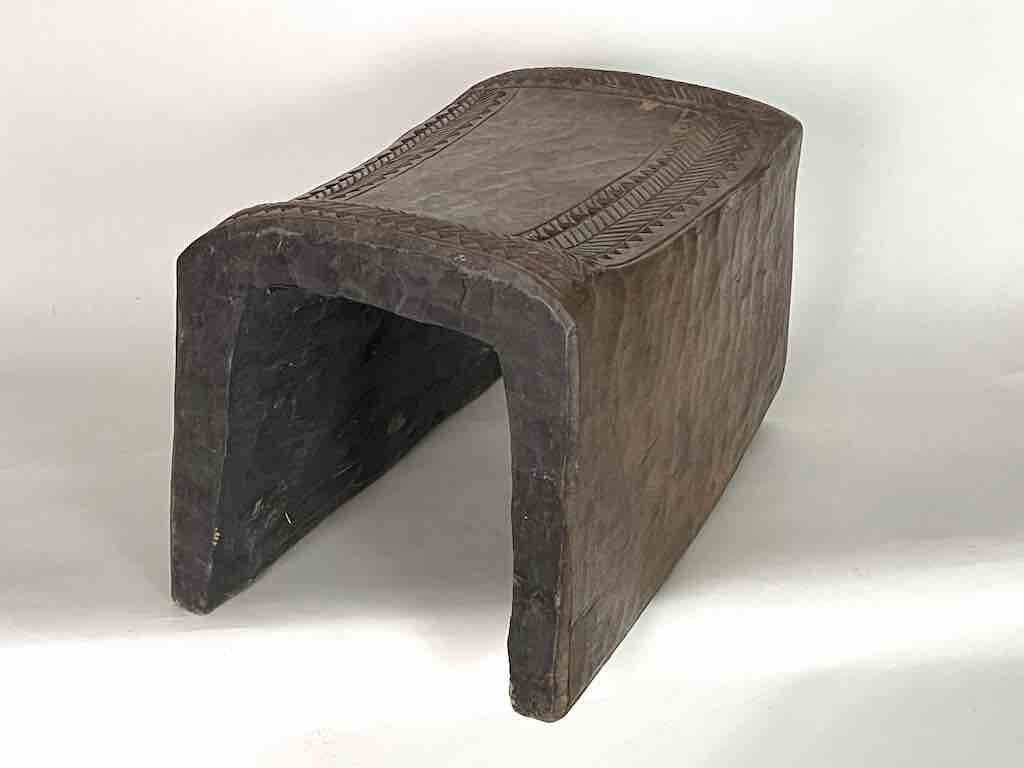 Large Heavy Simple Design Baule Stool - Ivory Coast