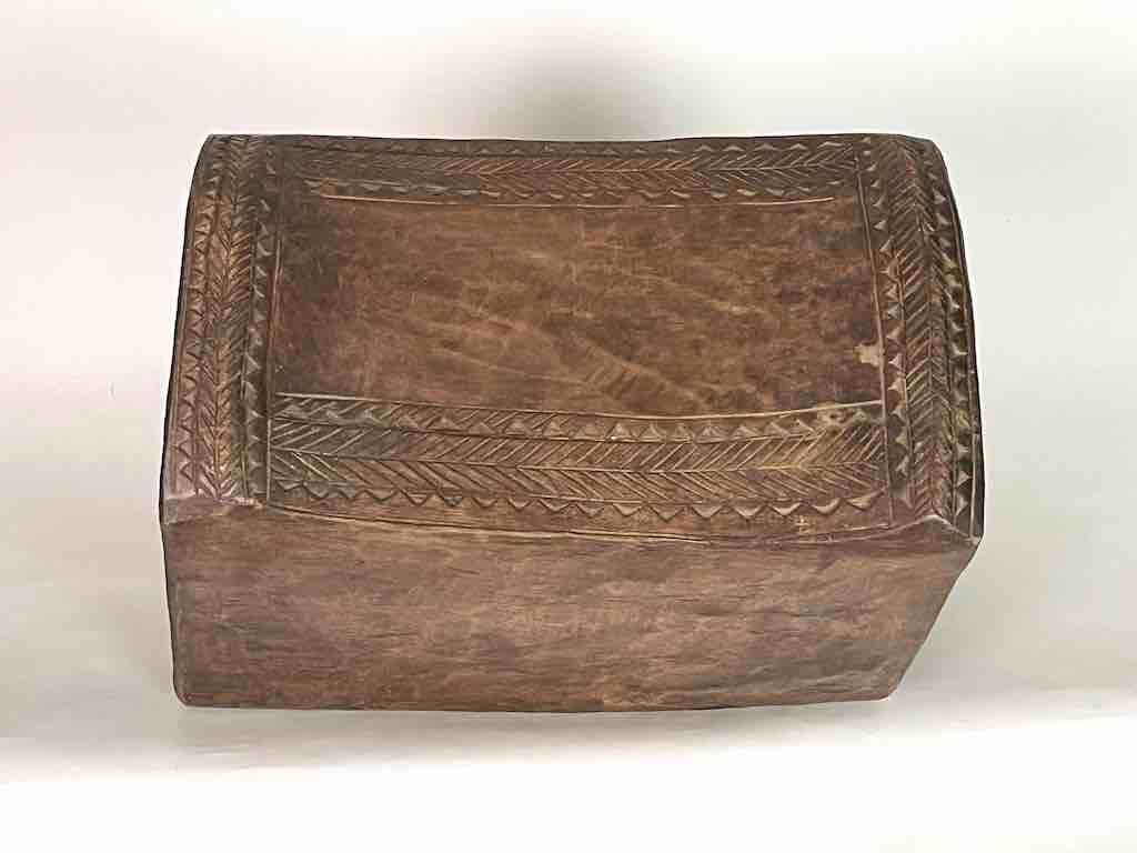 Large Heavy Simple Design Baule Stool - Ivory Coast