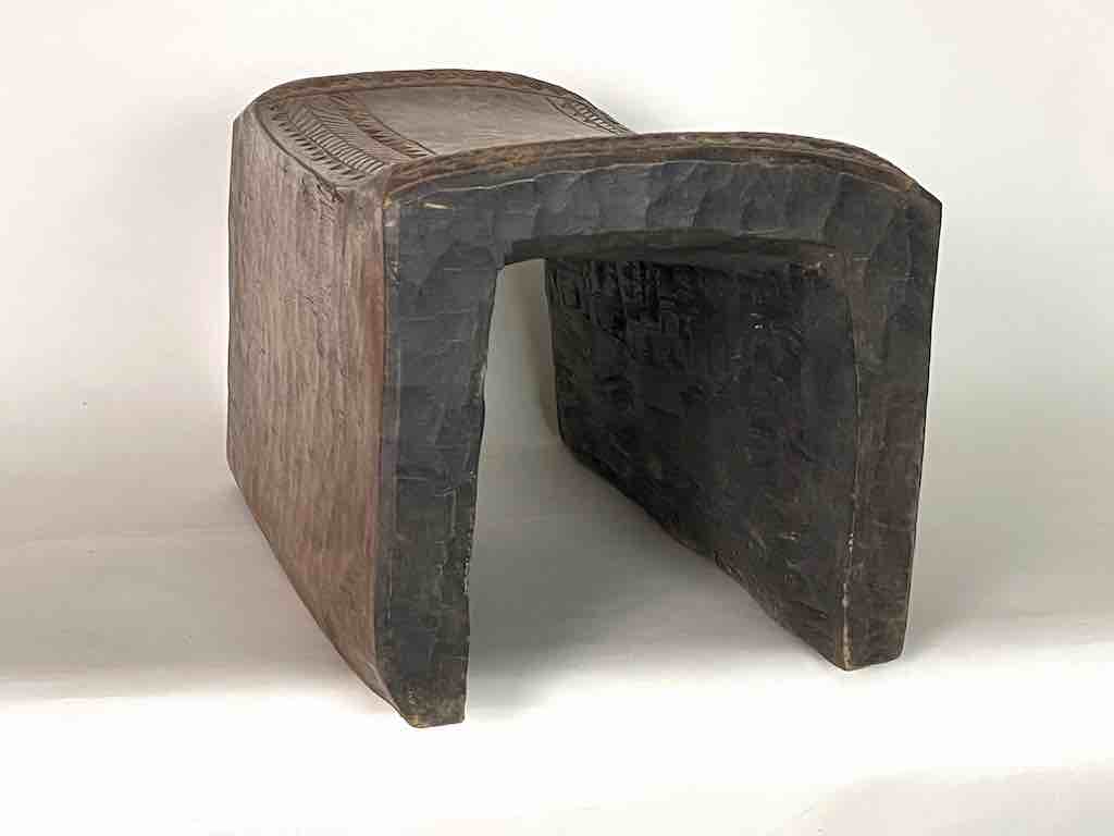 Large Heavy Simple Design Baule Stool - Ivory Coast