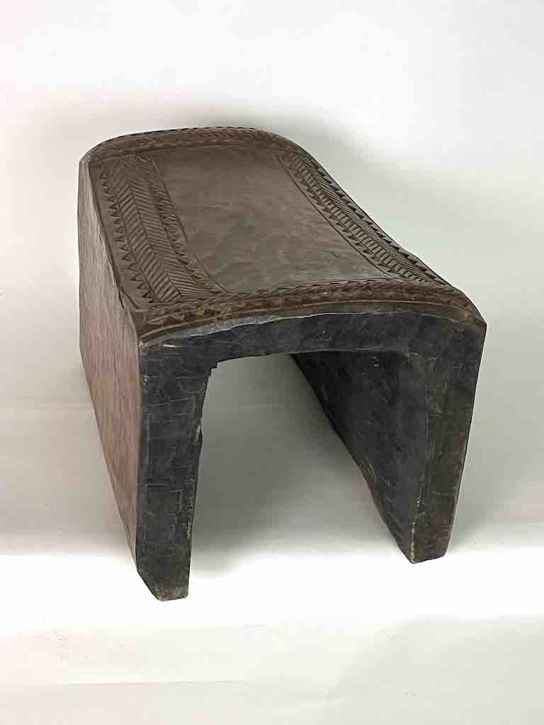 Large Heavy Simple Design Baule Stool - Ivory Coast