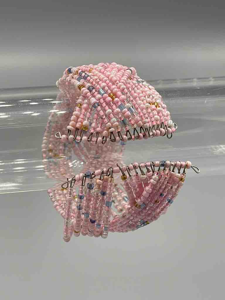 Wide Woven Colorful Beaded Wire Bracelet - Nigeria