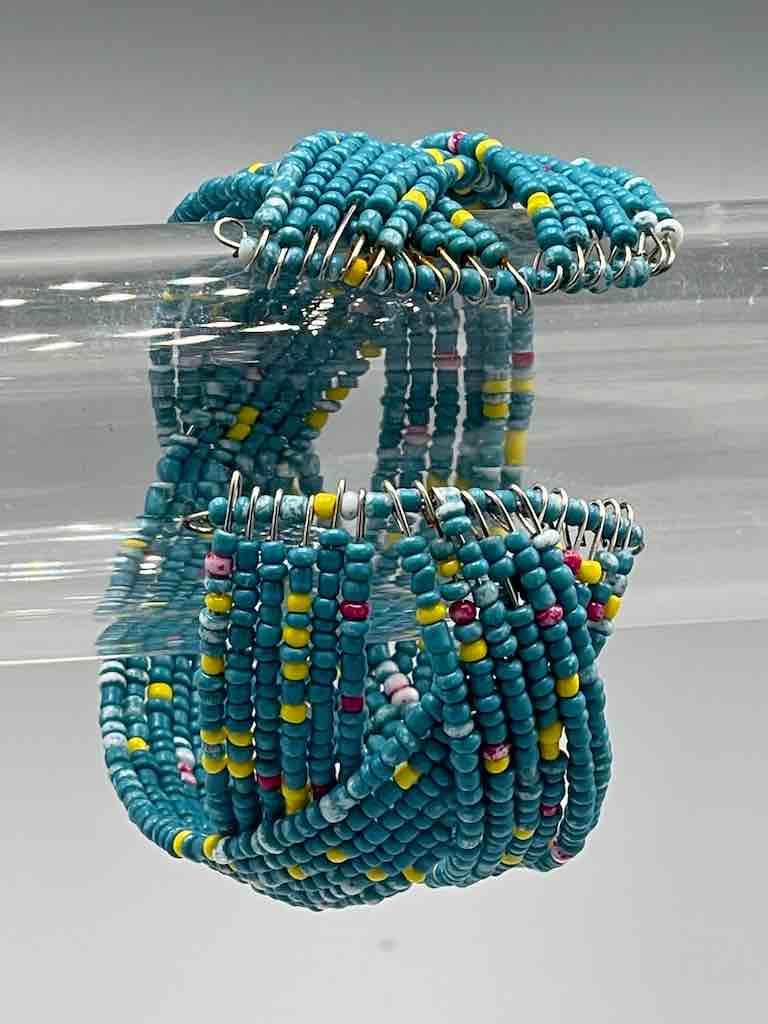 Wide Woven Colorful Beaded Wire Bracelet - Nigeria