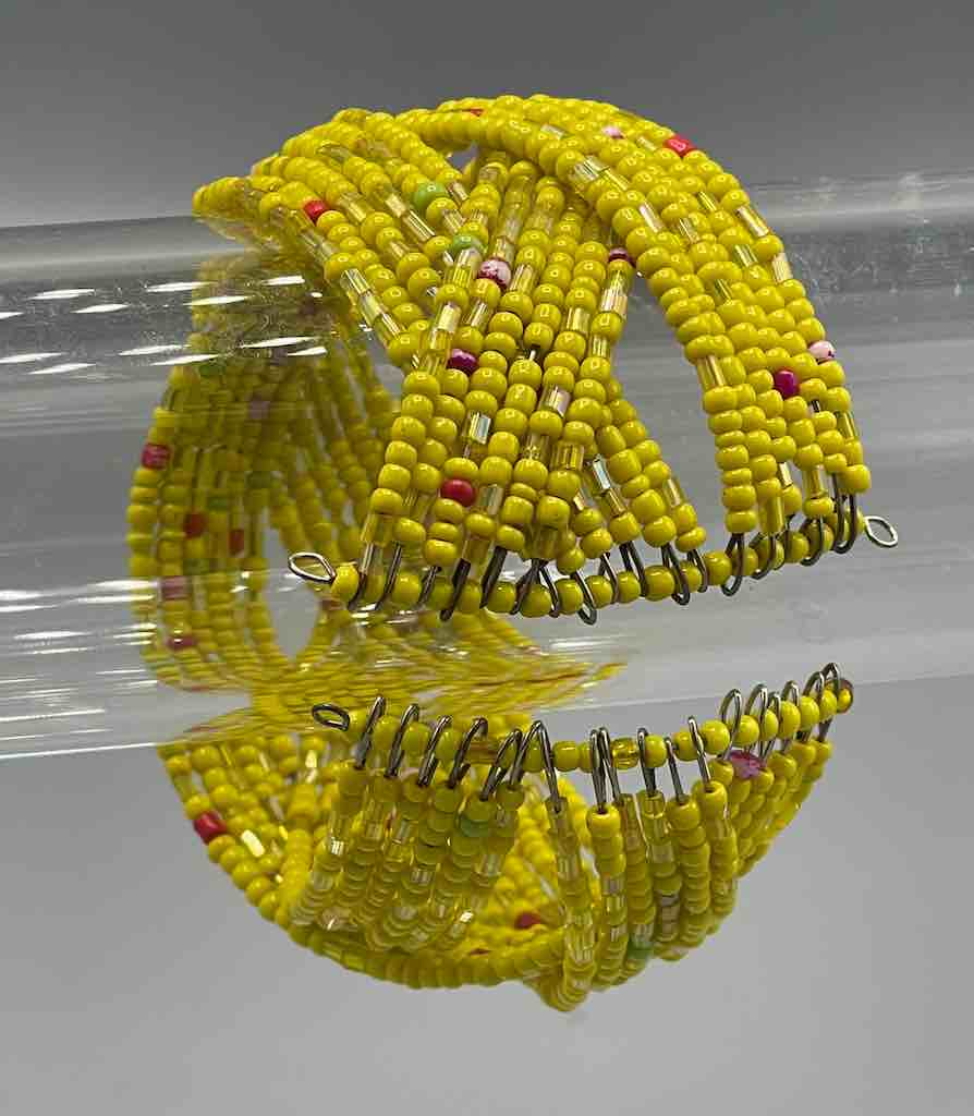Wide Woven Colorful Beaded Wire Bracelet - Nigeria