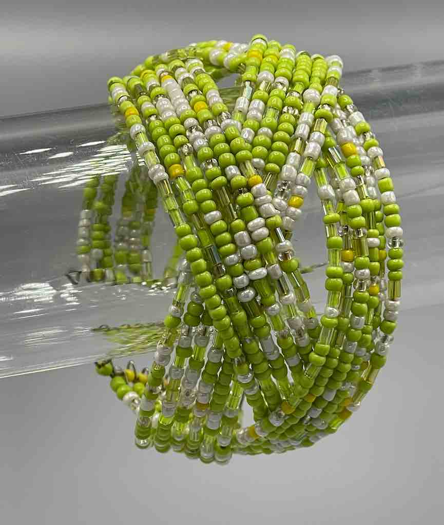 Wide Woven Colorful Beaded Wire Bracelet - Nigeria