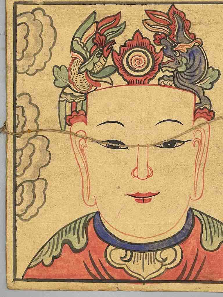 Vintage Dao Tsien Tao rice paper priest mask - Viet Nam